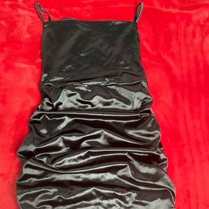 SATIN BACKLESS MINI DRESS